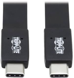 Tripp Lite 16in Flat M/M USB-C Cable Black U42016NG25AFL