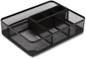 Mesh Drawer Organizer Seven Compartment 9.76 x 7.48 x 2.68 Black TR57544CC