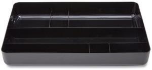 Deep Plastic Drawer Organizer Seven Compartment 9.13x14.13x2.04 Black TR55351