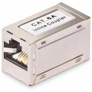StarTech.com Shielded RJ45 Coupler, Inline Cat6a Coupler, F/F - network coupler - silver - IN-CAT6A-COUPLER-S1