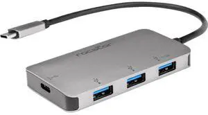 Rocstor Premium USB-C to USB-A Hub with 100W Power Delivery - USB 3.1 Type C - Portable - 4 USB Port(s) - 3 USB 3.0 Port(s) - 1 USB 3.1 Port(s) - Chrome OS, Mac, PC