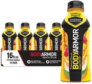 SuperDrink Sports Drink Tropical Punch 16 oz Bottle 12/Pack 10000814