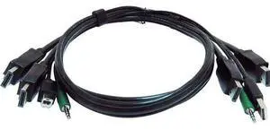 Black Box Secure KVM Cable Each end 1 USB 1 or 2 DisplayPort 1 3.5mm Audio