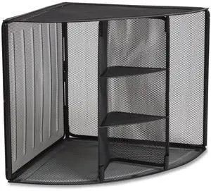 Wire Mesh Corner Organizer Four Sections 5.28 x 14.17 x 19.37 Black TR57976CC