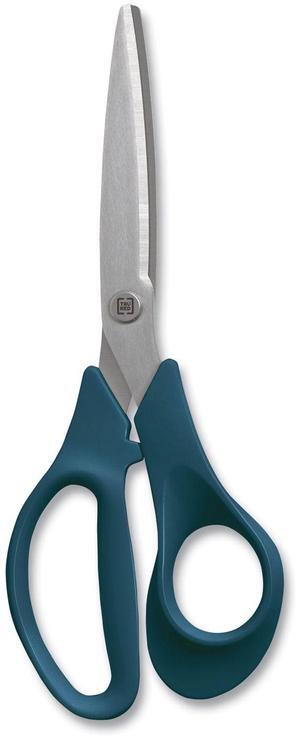 Stainless Steel Scissors 8" Long 3.58" Cut Length Straight Green Handle TR55038