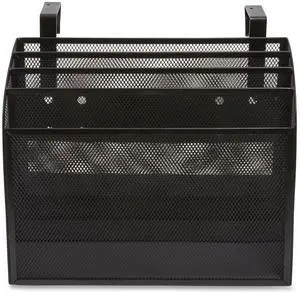TruRed Wire Mesh Document Organizer 4 Section Letter Matte Black TR57581CC