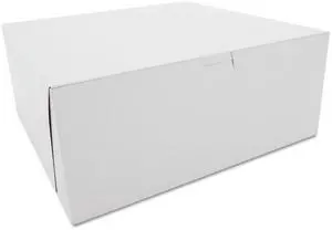 Tuck-Top Bakery Boxes, Paperboard, White, 12 x 12 x 5 0987
