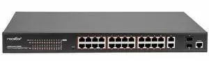 Rocstor SolidConnect SCM28 24-Port PoE+ Gigabit L2 Managed Ethernet Switch -  360W Power Budget - 30W Per Port - 2 Layer Supported - Desktop/Rackmount, Metal Enclosure - IEEE 802.3af/at Y10S011-B1