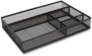 Tru Red Mesh Drawer Organizer, 4 Compartment, 13.58 x 9.45 x 2.2, Black