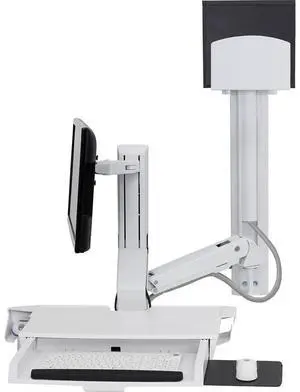Ergotron StyleView Wall Mount for Monitor Keyboard Bar Code Scanner CPU Mouse White 45595216