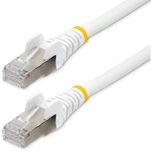 StarTech 25ft CAT6a Ethernet Cable White Low Smoke Zero Halogen LSZH 10 GbE 100W PoE S/FTP Snagless RJ-45 Network Patch Cord NLWH25FCAT6APATCH