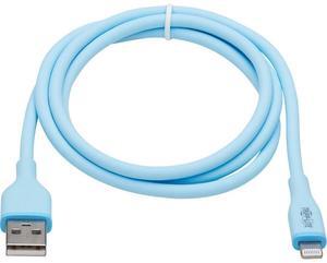 Tripp Lite Safe-IT USB-A to Lightning Charge Cable for iPhone & iPad, Male-to-Male Cable, MFi Certified, Light Blue, 3 Feet / 0.9 Meters, 2-Year Warranty Modle M100AB-003-S-LB