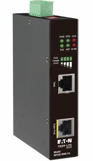 Tripp Lite Gigabit Ethernet PoE Injector Industrial 90W PoE++ 1-Port NPOEI90W1G