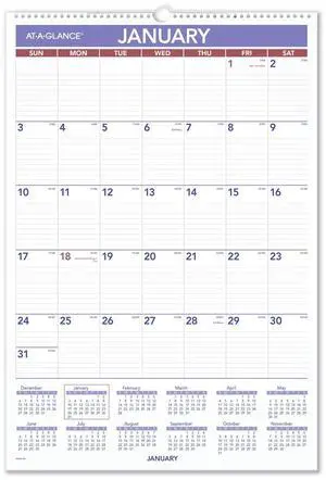AT-A-GLANCE® 2026 Erasable Monthly Wall Calendar, Large, 15 1/2" x 22 3/4"