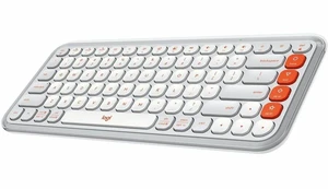 Logitech Pop Icon Keys Compact Wireless Keyboard, White/Orange 920-012935 Logitech Pop Icon Keys Compact Wireless Keyboard, White/Orange 920-012935