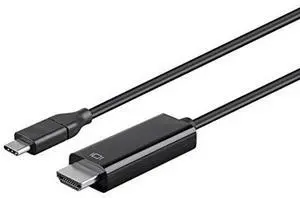 Monoprice USB C to HDMI 3.1 Cable - 6 Feet - Black | 5Gbps, 4K@30Hz, Type C, Mirror or Expand you PC Display