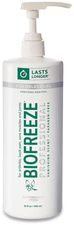 FAST ACTING MENTHOL PAIN RELIEF TOPICAL ANALGESIC, COLORLESS GEL, 32 OZ PUMP BOTTLE
