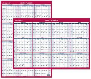 AT-A-GLANCE® 2026 Vertical Horizontal Reversible Erasable Wall Calendar, With Marker, Large, 36" x 24"