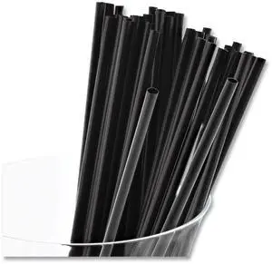 Sip Straws 7.5" Plastic Black 10000/Carton S1525BK7