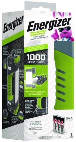 Pro Series Work Light Rechargeable Lithium Ion/3 AA Batteries Included Gray/Green ENYPWL31