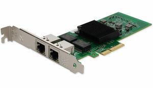 AddOn 10/100/1000Mbs Dual RJ-45 Port 100m PCIe 2.0 x4 Network Interface Card Intel 82576 Chipset