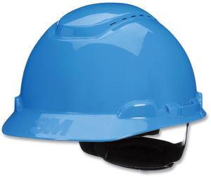 SecureFit H-Series Hard Hats H-700 Vented Cap with UV Indicator 4-Point Pressure Diffusion Ratchet Suspension Blue H703SFVUV