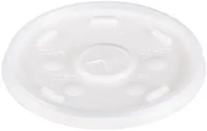 Plastic Lids for 16oz Hot/Cold Foam Cups Straw-Slot Lid White 1000/Carton 16SL