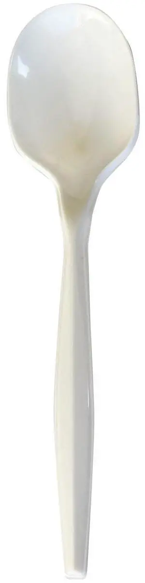 Mediumweight Polypropylene Cutlery Soup Spoon 4.86" Plastic White 1000/Carton BWKSOUPMWPP
