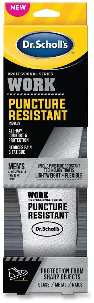 Professional Series Work Puncture Resistant Insoles for Men Men's Size 8 to 14 Black 90000332