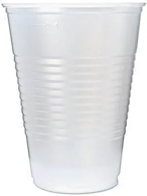 RK Ribbed Cold Drink Cups 16 oz Plastic Translucent 50/Sleeve 20 Sleeves/Carton 000000000009508032