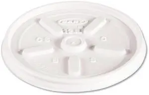 Dart Plastic Lids for Various Foam Containers Vented White 1000/Carton 12JL