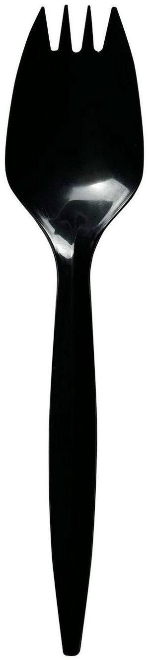 Mediumweight Polypropylene Cutlery Spork Plastic Black 1000/Carton BWKSPORKBLPP