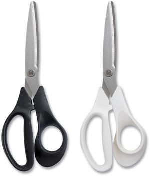 TruRed Stainless Steel Scissors 8" Long Assorted Straight Handles 2/Pack TR55030