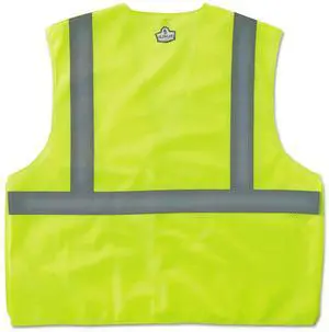 GloWear 8215BA Type R Class 2 Econo Breakaway Mesh Safety Vest 4X-Large to 5X-Large Lime 21079