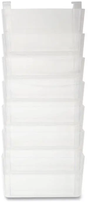 TRU RED Unbreakable 7-Pocket Plastic Letter Wall File, Clear (TR55347)