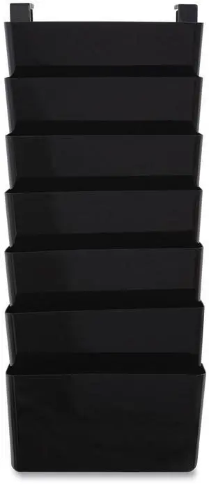 Tru Red Unbreakable Plastic Wall File 7 Sections Letter Size Black TR55348