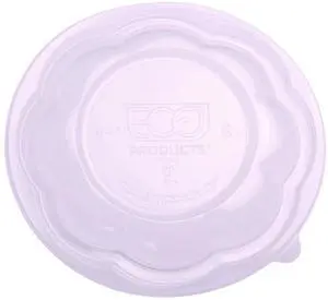 Renewable and Compostable Lids Fits 24 32 and 48 oz Salad Bowls Clear Plastic 300/Carton EPSBLID