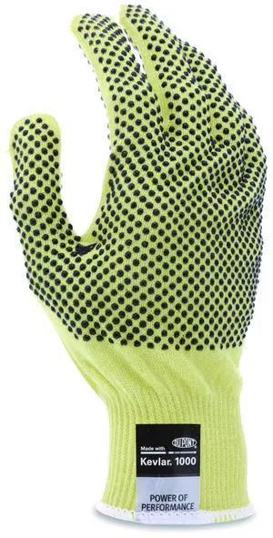 CutPro Kevlar Gloves Reversible 10" Long Large Yellow/Black Pair 9396L