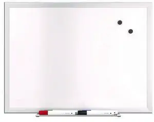 TRU RED Magnetic Steel Dry Erase Board, Satin Frame TR61168