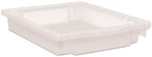Flagship Storage Bins 1 Section 12.75" x 16" x 3" Translucent White HFMBIN3