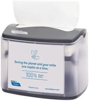 Cascades Tandem Tabletop Napkin Dispenser 6.1 x 8.16 x 6.3 Gray 4/Carton C402