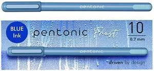 PENTONIC Gel Pen Stick Fine 0.7 mm Blue Ink Frosted Blue Barrel 10/Pack PEN13085