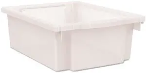 Flagship Storage Bins 1 Section 12.75" x 16" x 6" Translucent White HFMBIN6