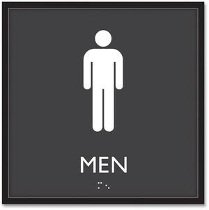 ADA Sign Men Plastic 8 x 8 Clear/White 66914