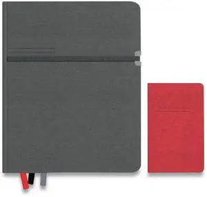 TruRed Large Mastery with Pocket Journal Narrow Rule Charcoal/Red 192 Sheets