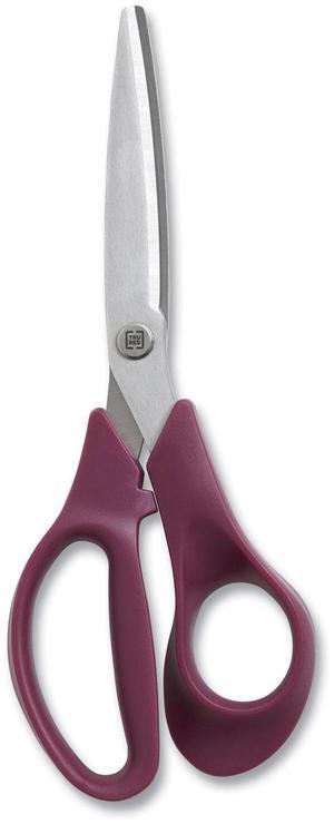 Stainless Steel Scissors 8" Long 3.58" Cut Length Straight Purple Handle TR55039
