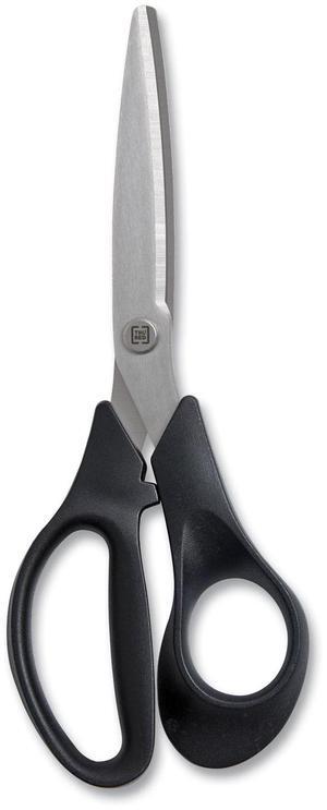 Stainless Steel Scissors 7" Long 2.64" Cut Length Straight Black Handle TR55036