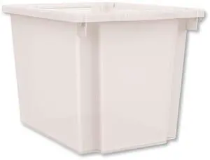 Flagship Storage Bins 1 Section 12.75" x 16" x 12" Translucent White HFMBIN12