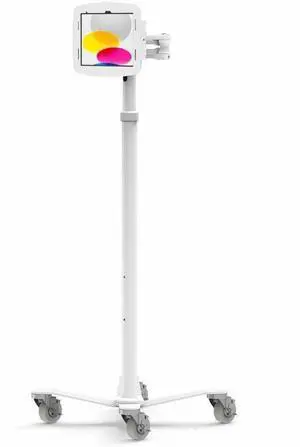 Compulocks iPad 10.9" 10th Gen Space Enclosure Medical Rolling Cart Extended Plus Hub   MCRSTDEXW209IPDSWH01