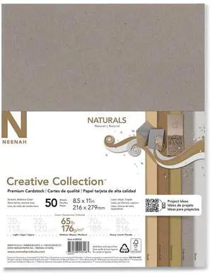 Neenah Paper Creative Collection 65 lb. Cardstock Paper 8.5" x 11" Naturals 50 Sheets/Ream (99316MA)